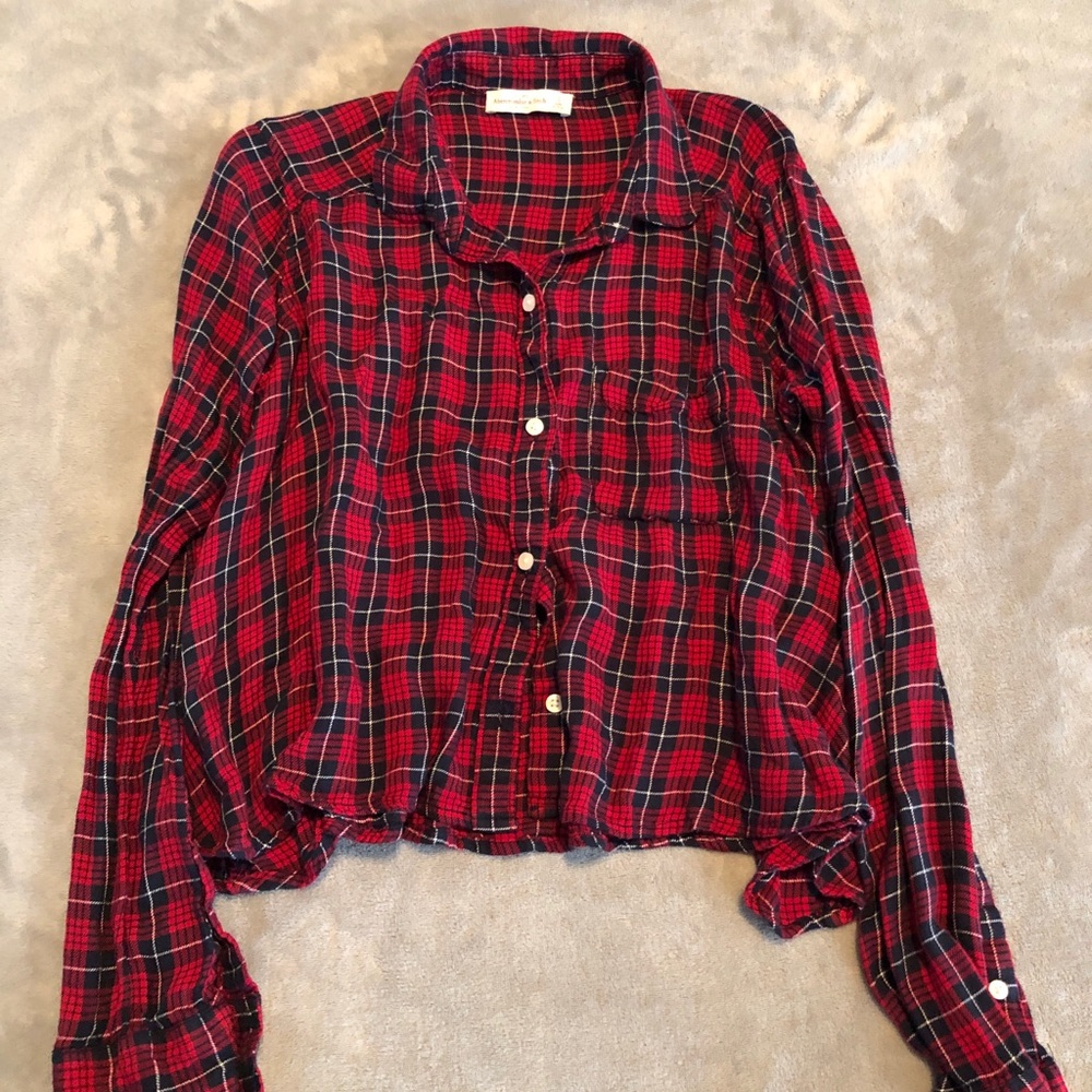 Abercrombie & Fitch cropped plaid shirt